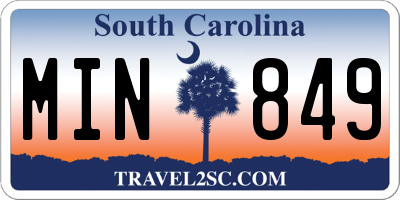 SC license plate MIN849