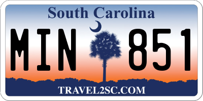 SC license plate MIN851