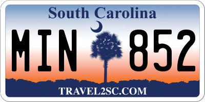 SC license plate MIN852