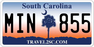 SC license plate MIN855
