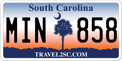 SC license plate MIN858