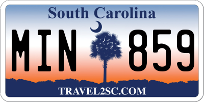 SC license plate MIN859