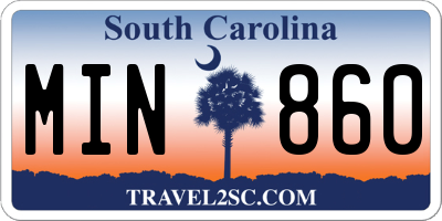 SC license plate MIN860