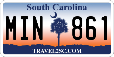SC license plate MIN861