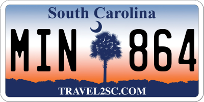 SC license plate MIN864