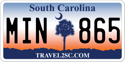 SC license plate MIN865