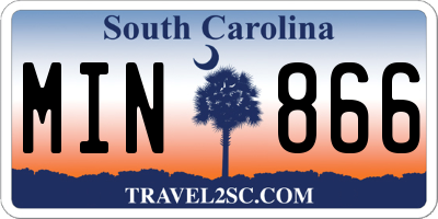 SC license plate MIN866