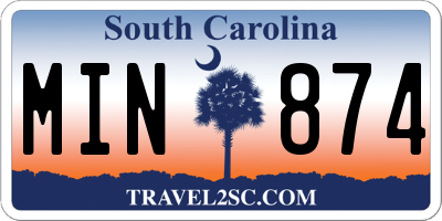 SC license plate MIN874
