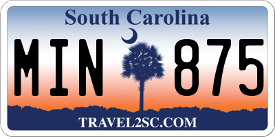 SC license plate MIN875