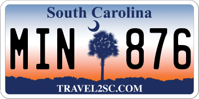 SC license plate MIN876