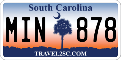 SC license plate MIN878