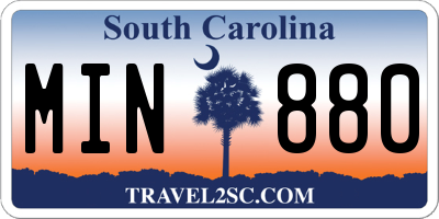 SC license plate MIN880