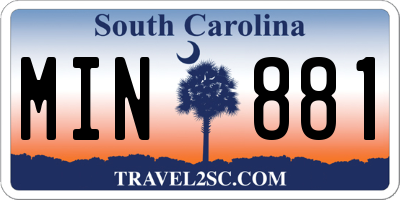 SC license plate MIN881