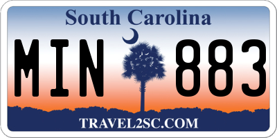 SC license plate MIN883