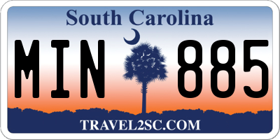 SC license plate MIN885