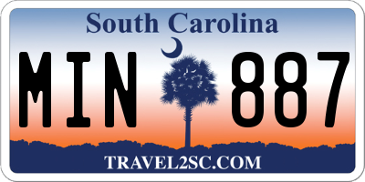 SC license plate MIN887