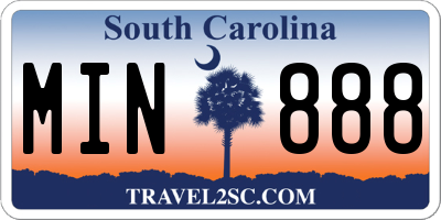 SC license plate MIN888