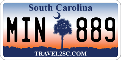 SC license plate MIN889