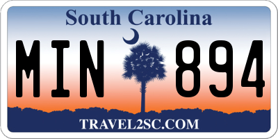 SC license plate MIN894