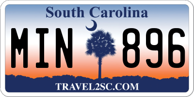 SC license plate MIN896