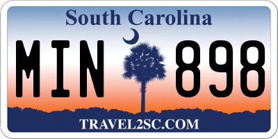 SC license plate MIN898