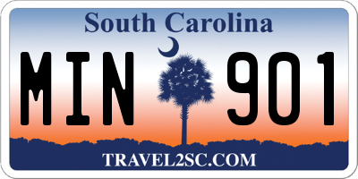 SC license plate MIN901