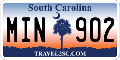 SC license plate MIN902
