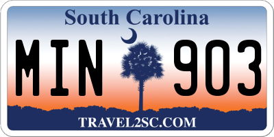 SC license plate MIN903
