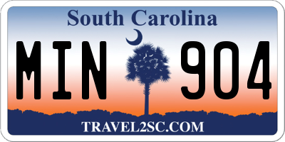 SC license plate MIN904