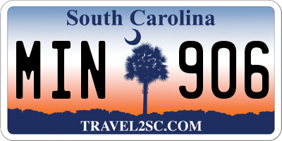 SC license plate MIN906