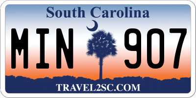 SC license plate MIN907