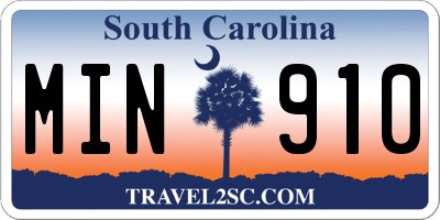 SC license plate MIN910