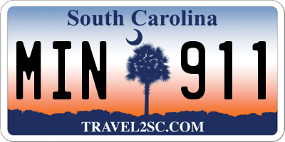 SC license plate MIN911