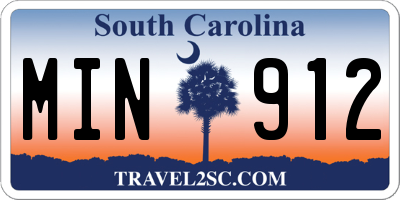 SC license plate MIN912