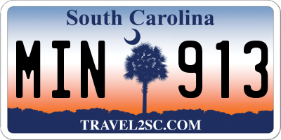 SC license plate MIN913