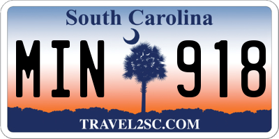 SC license plate MIN918