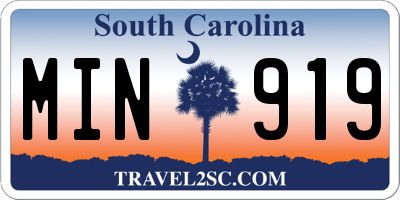 SC license plate MIN919