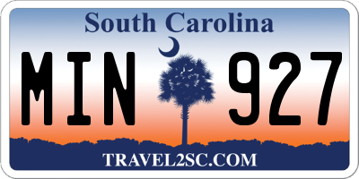 SC license plate MIN927