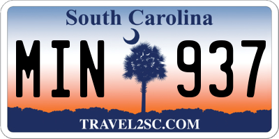 SC license plate MIN937