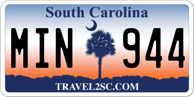 SC license plate MIN944