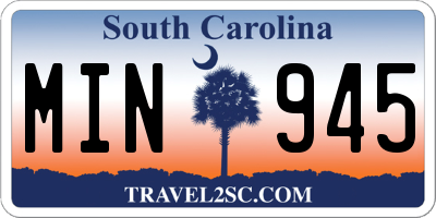 SC license plate MIN945