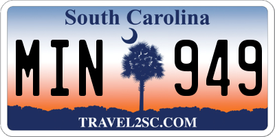 SC license plate MIN949
