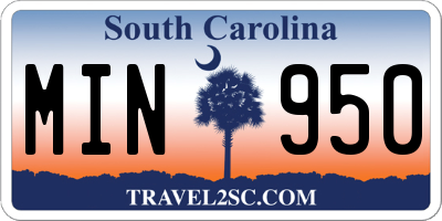 SC license plate MIN950