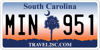 SC license plate MIN951