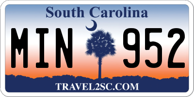 SC license plate MIN952