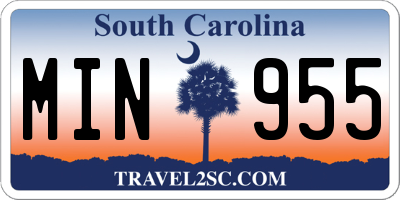 SC license plate MIN955