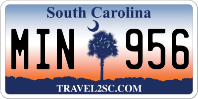 SC license plate MIN956