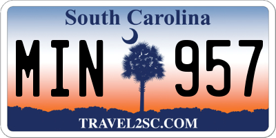 SC license plate MIN957