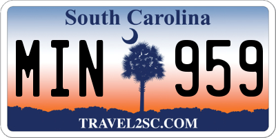 SC license plate MIN959
