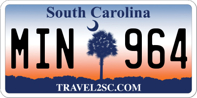SC license plate MIN964